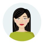 Female Avatar Portrait Of Brunette Woman With Long Straight Hair Illustration Of A Female Character In A Modern Color Style Vector
